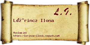 Lőrincz Ilona névjegykártya