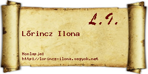 Lőrincz Ilona névjegykártya